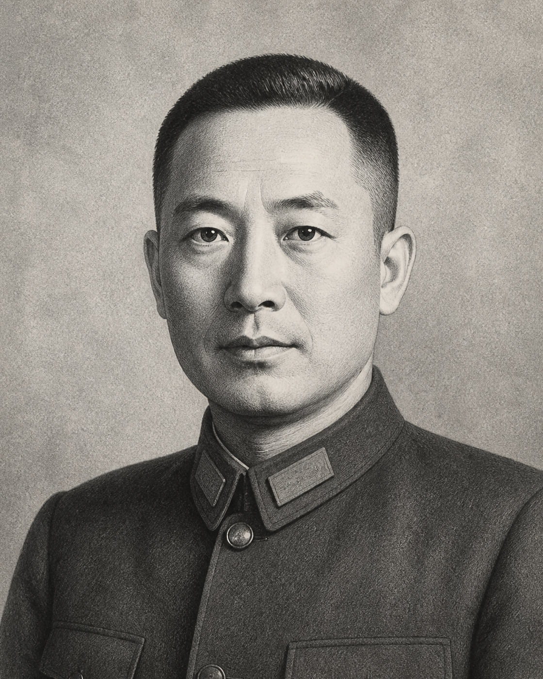 黄维黑白档案风格设计肖像