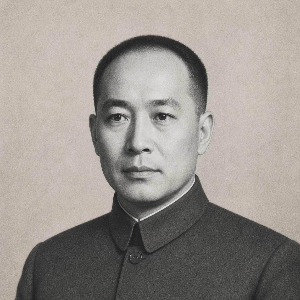宋希濂黑白档案风格设计肖像